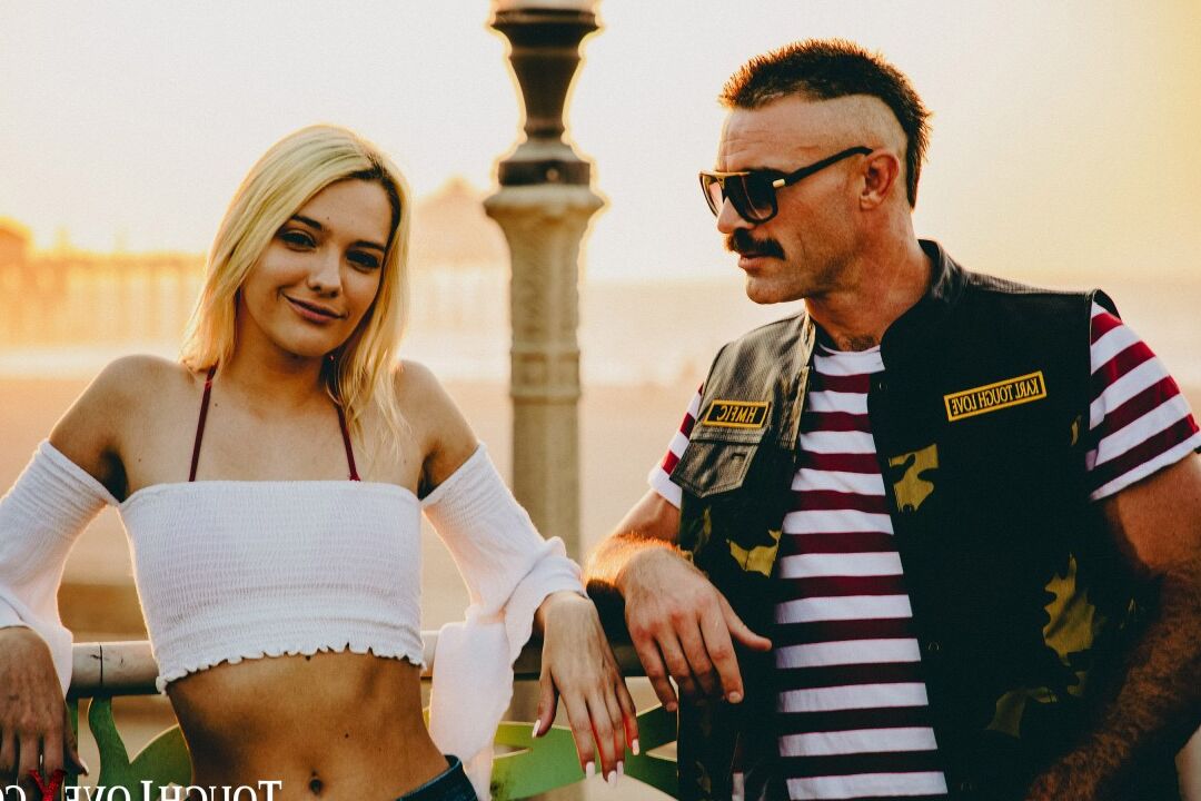 20P Blonde chick Kenna James models on a beach before an intense fuck indoors