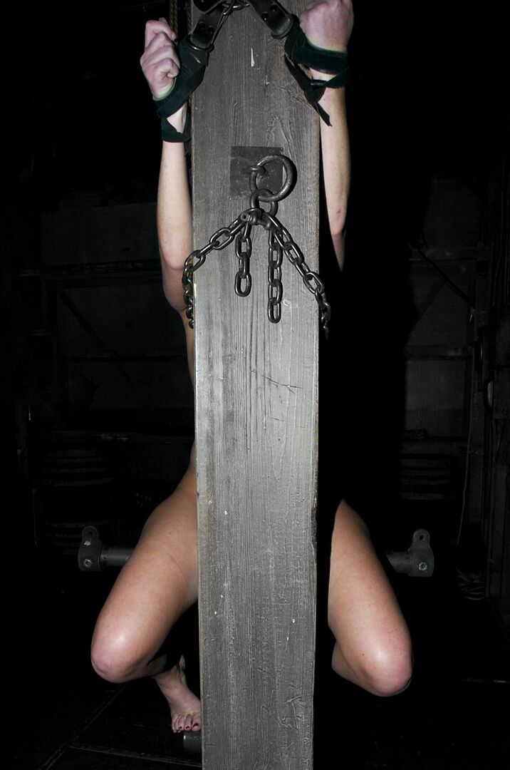 20P Brunette girl with small tits Ariel X gets tied up and abused in a dungeon