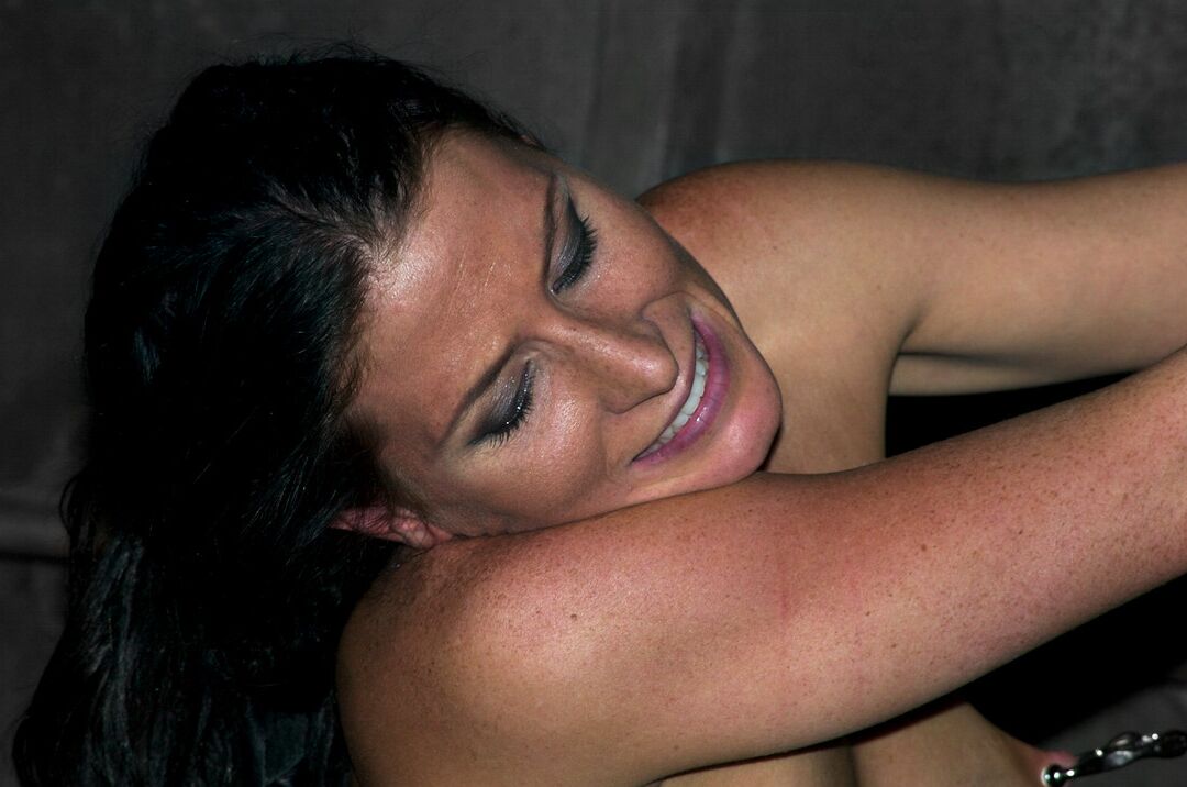 20P Brunette girl with small tits Ariel X gets tied up and abused in a dungeon