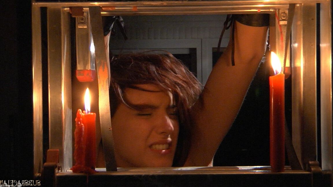 17P Slender white chick Lyen Parker endures a hardcore bondage session
