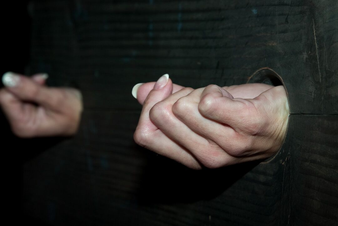 17P A gagged and restrained Cecilia Vegais is covered in heart shaped wax