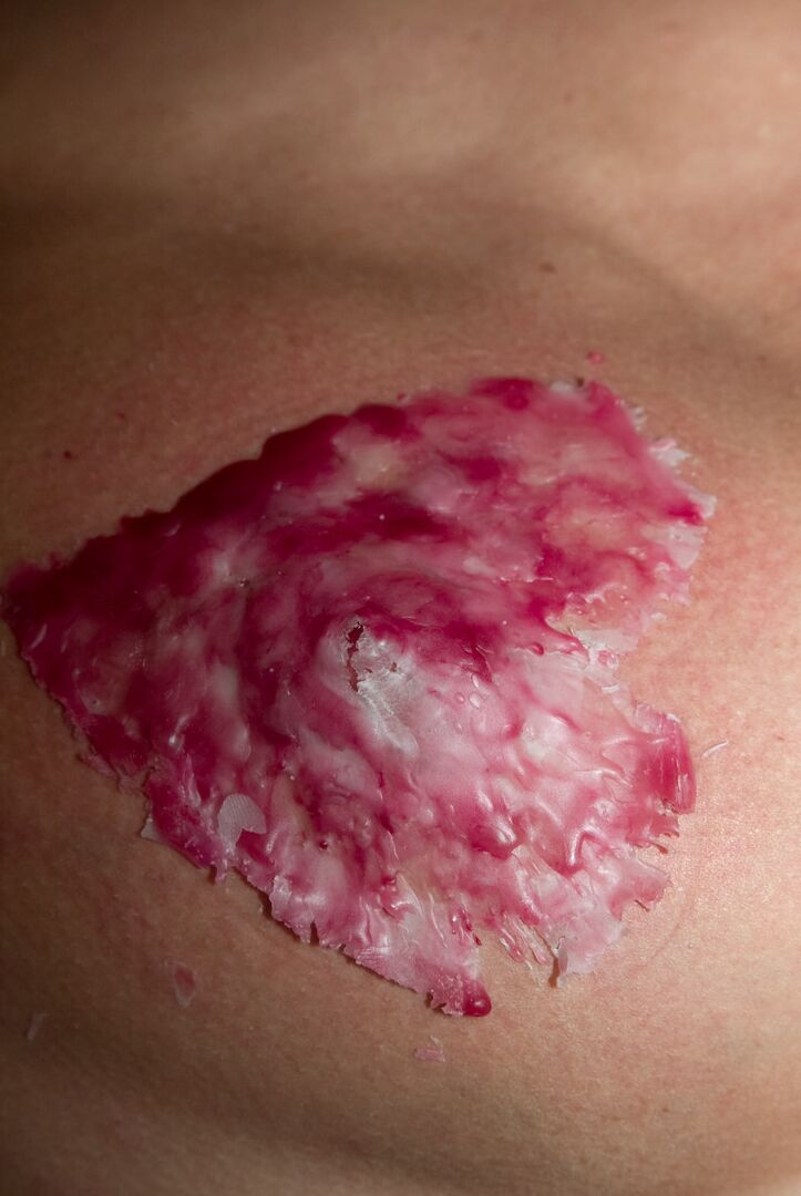 17P A gagged and restrained Cecilia Vegais is covered in heart shaped wax