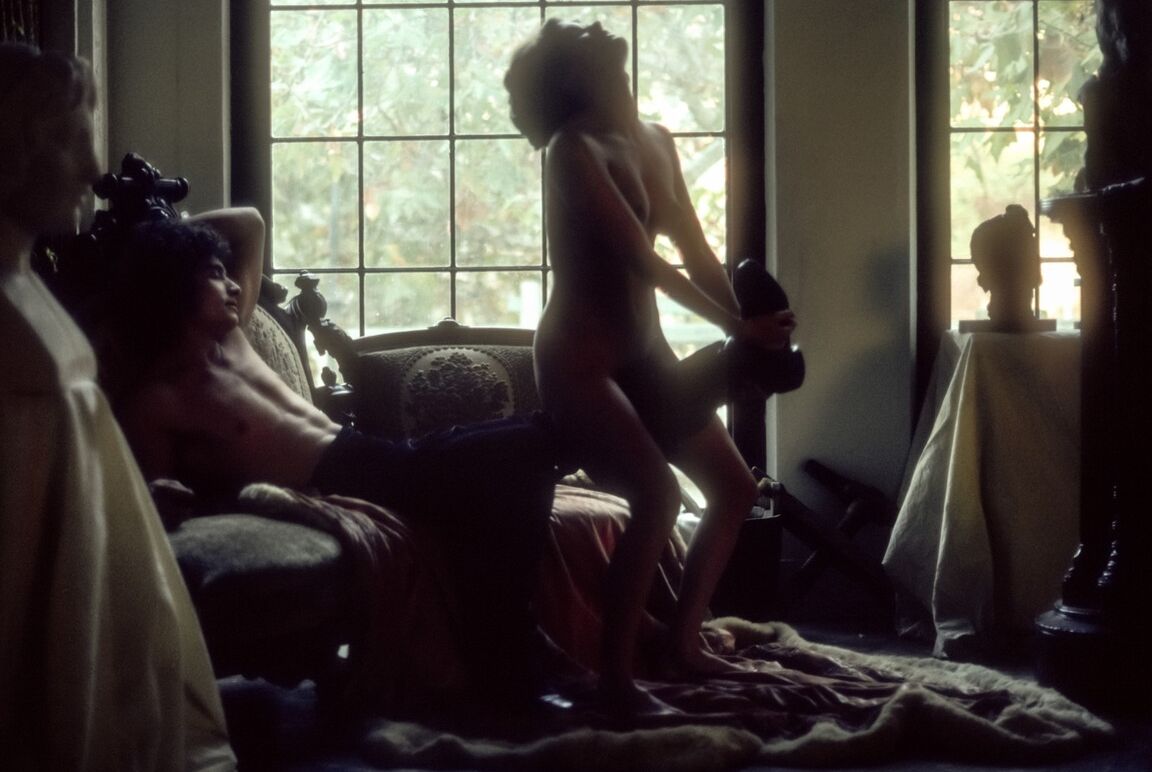 10P Vintage babe with small breasts Kathleen Carver enjoys a lesbian show
