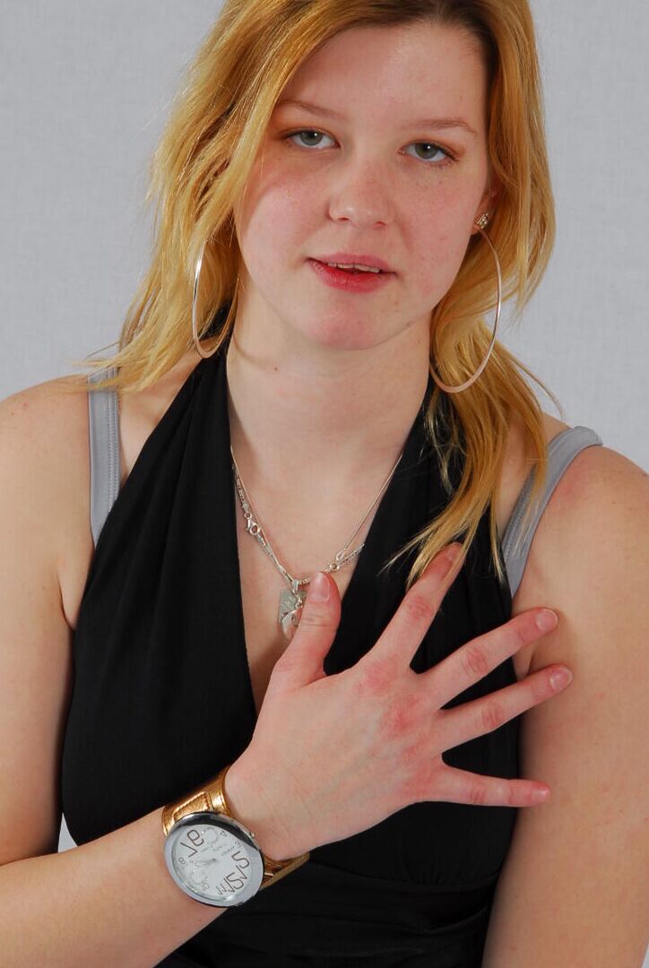 16P Kylie wearing her own Geneva huge cuff watch