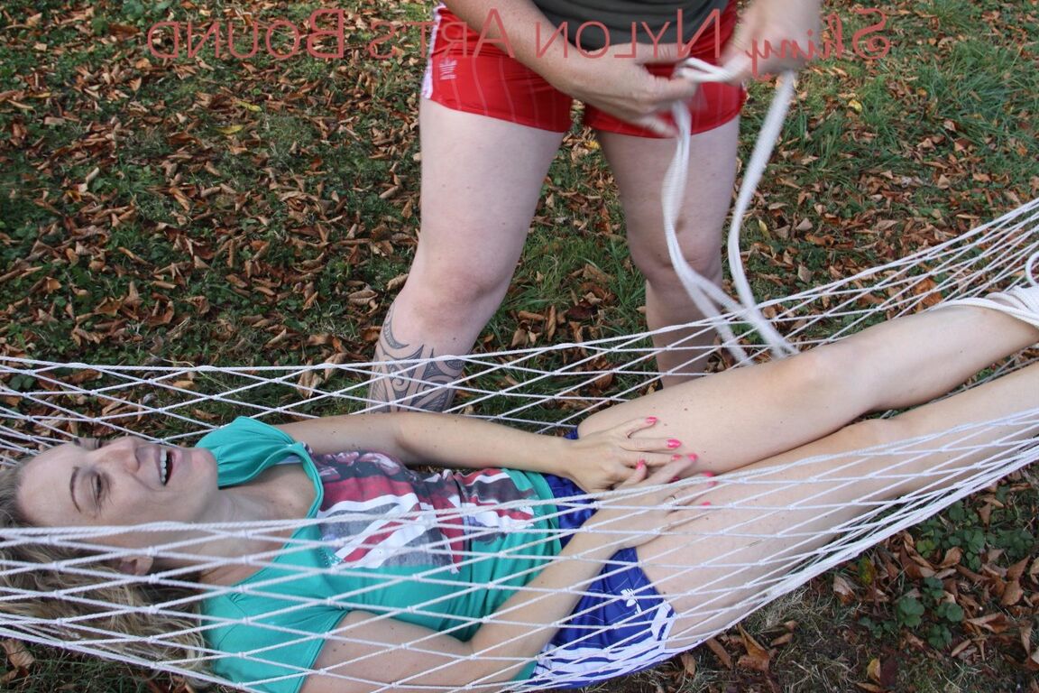 16P Watching Jill and Sophie wearing shiny nylon shorts and tshirts while Jill