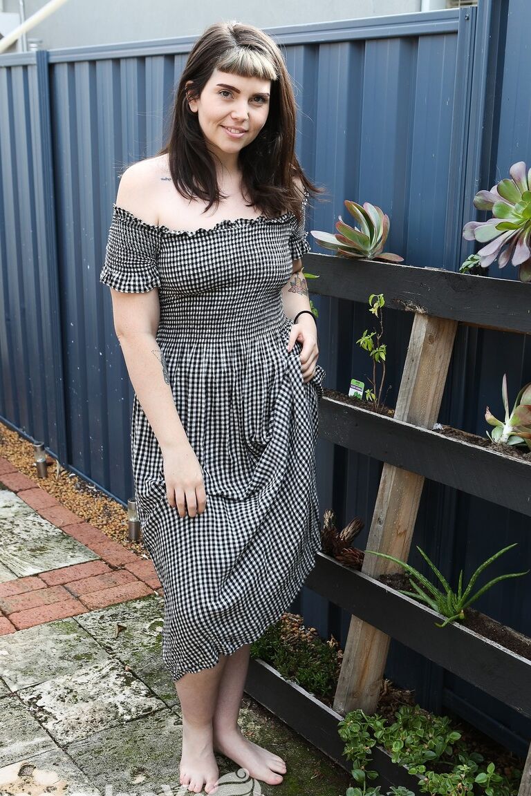 17P Naturally busty brunette Lua Snow flaunts her big fat ass in the backyard