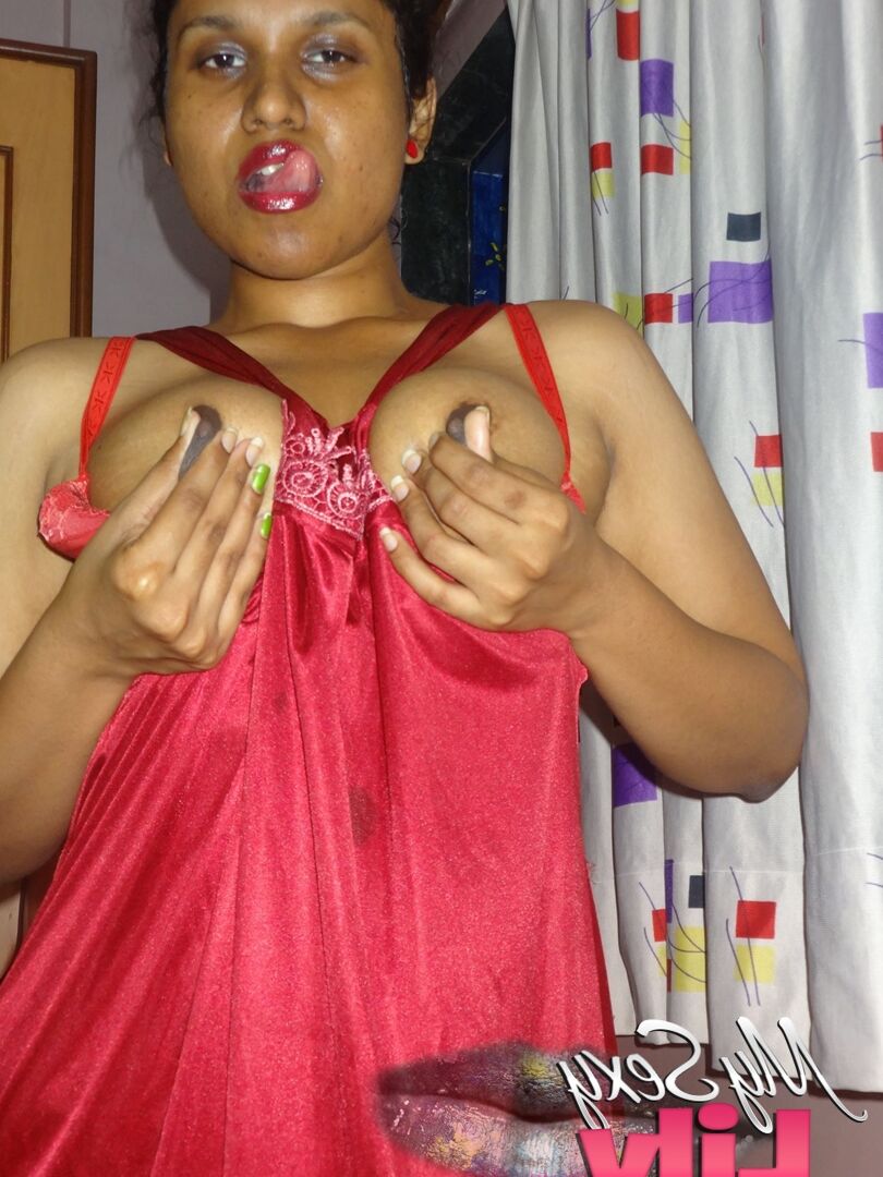 12P Desi female Lily Singh plays with her nipples after freeing tits from lingerie