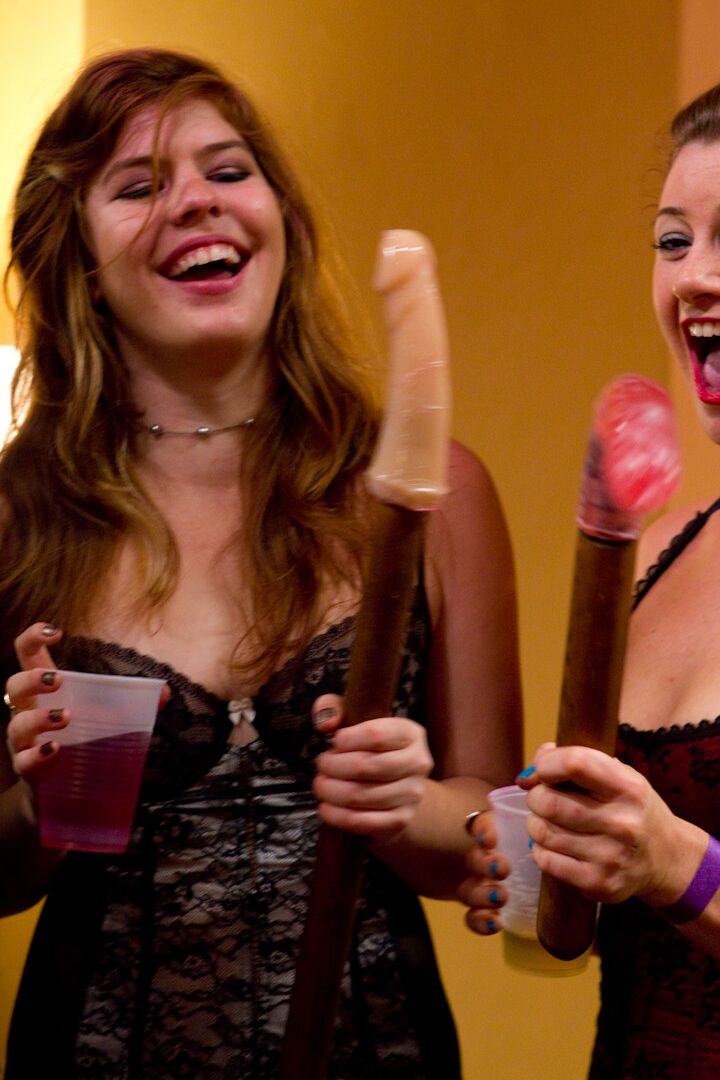 21P Playful femdoms torture and peg their slaveboys at a wild BDSM party