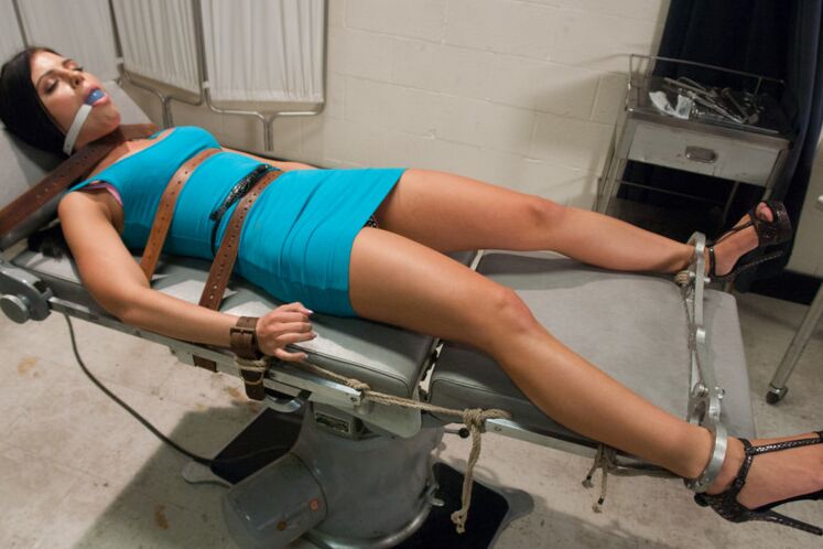 15P Brunette girl is restrained, tortured and fucked by a sadistic doctor