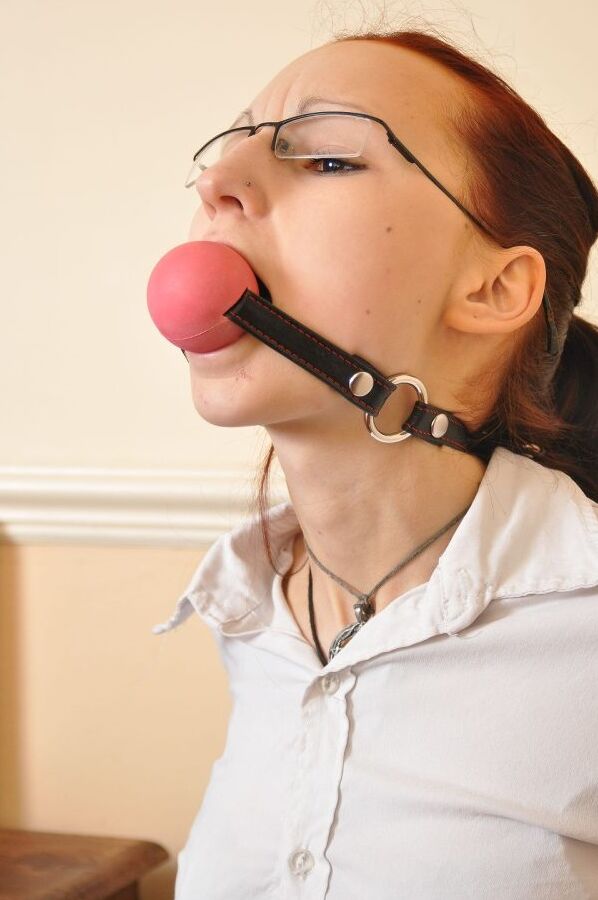 12P Tied Virgin Bailey cannot escape her bondage masters
