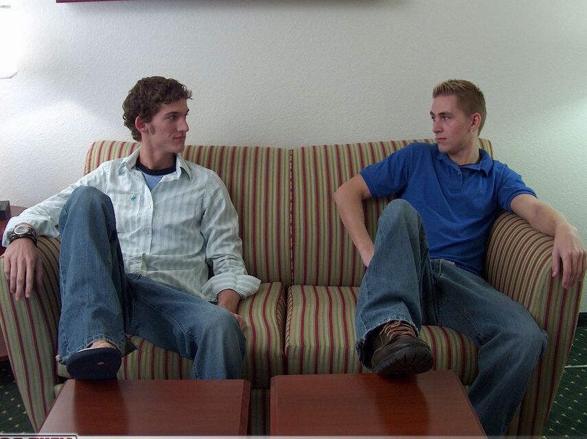 21P College roommates Wade & Thomas strip naked & tease with their delicious cocks
