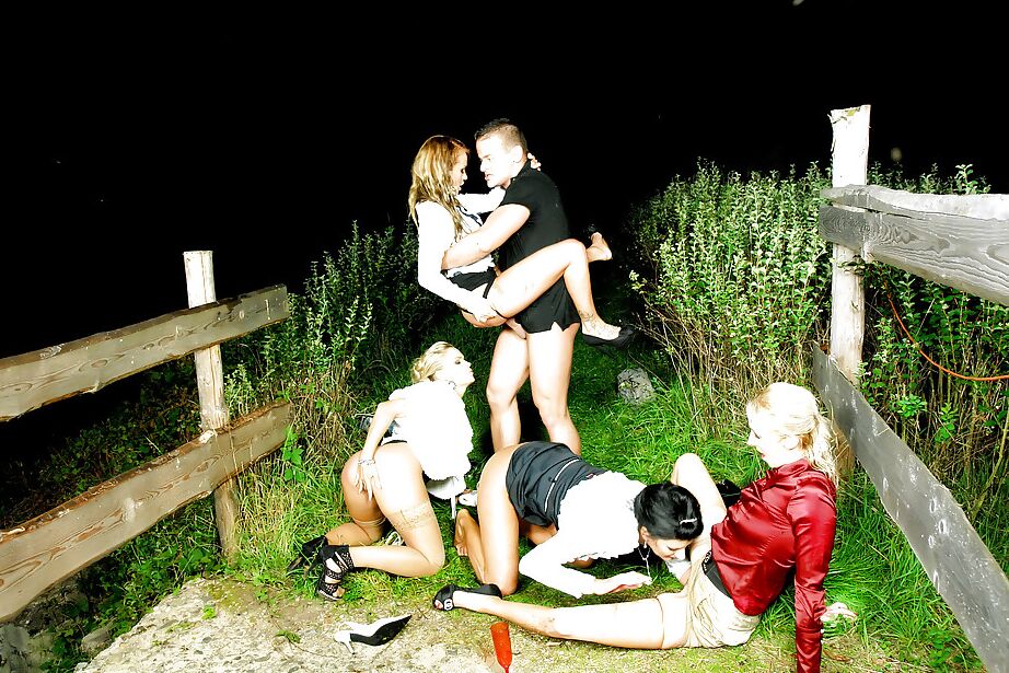 16P Lewd fetish ladies have some hard and wet fully clothed fun with a hung lad