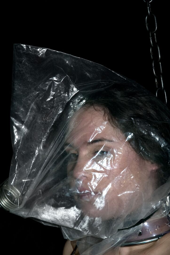 21P Bondage action lover Charlotte Vale gets toyed with a sack on her head