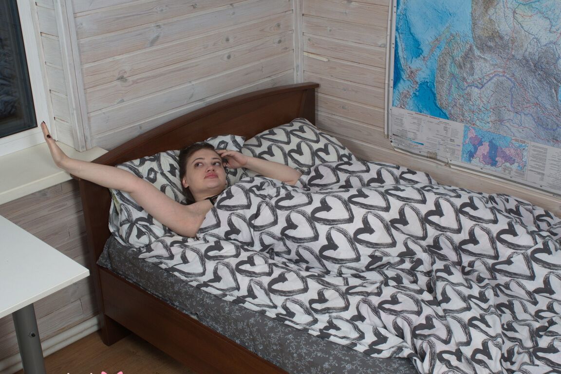 21P Lonely Caucasian brunette Rita Lolly caught on hidden camera masturbating