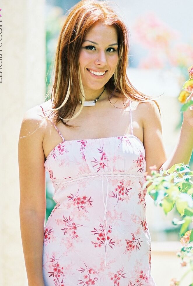 21P Charming redhead Yasmine shows her sweet body for the first time in the garden