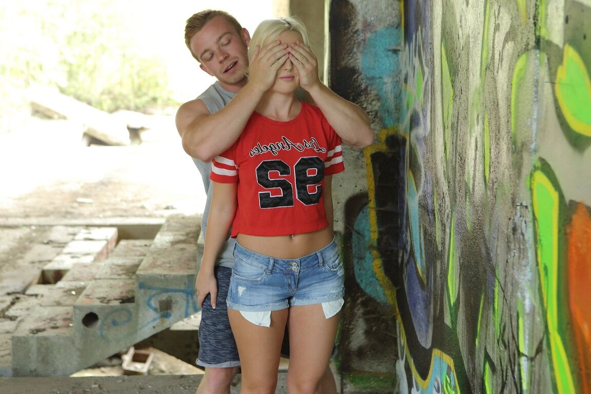 21P Blonde girl in shorts Lovita Fate gets face and muff fucked by a graffiti guy