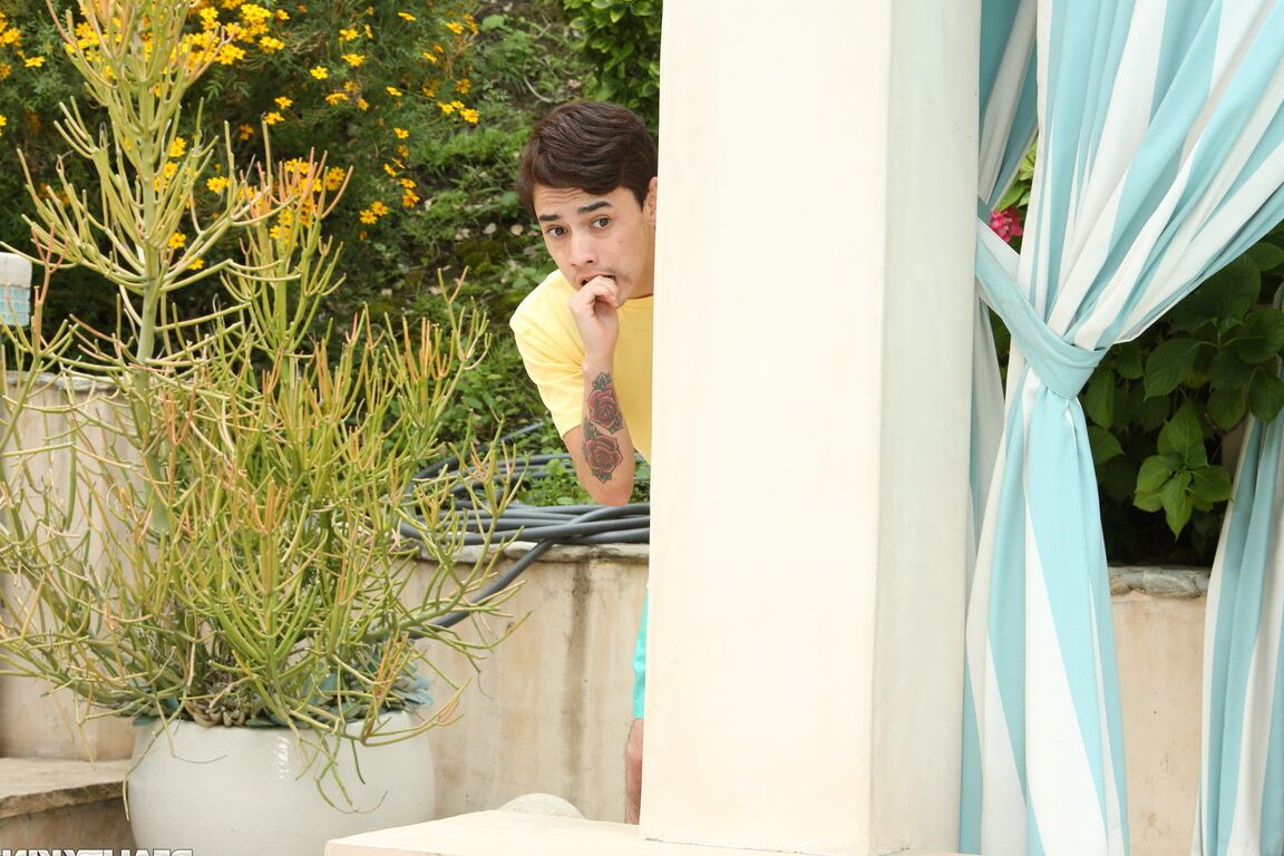21P Short-haired MILF Ryan Keely gets screwed by a teenage pool cleaner outdoors