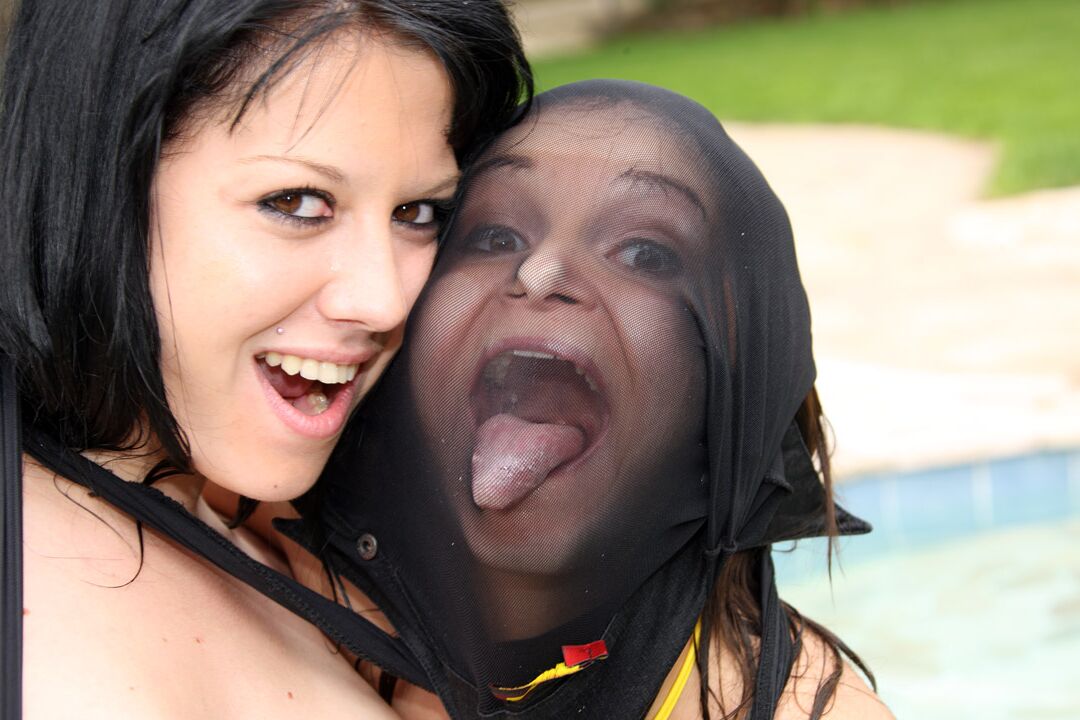 12P Young lesbians make use of vibrators while having sex in a pool