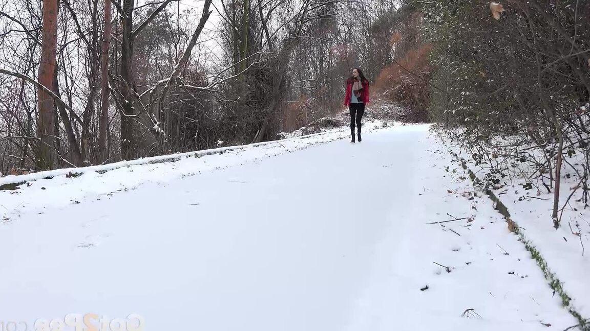 15P Cynthia Vellons melts the snow as she pees outside