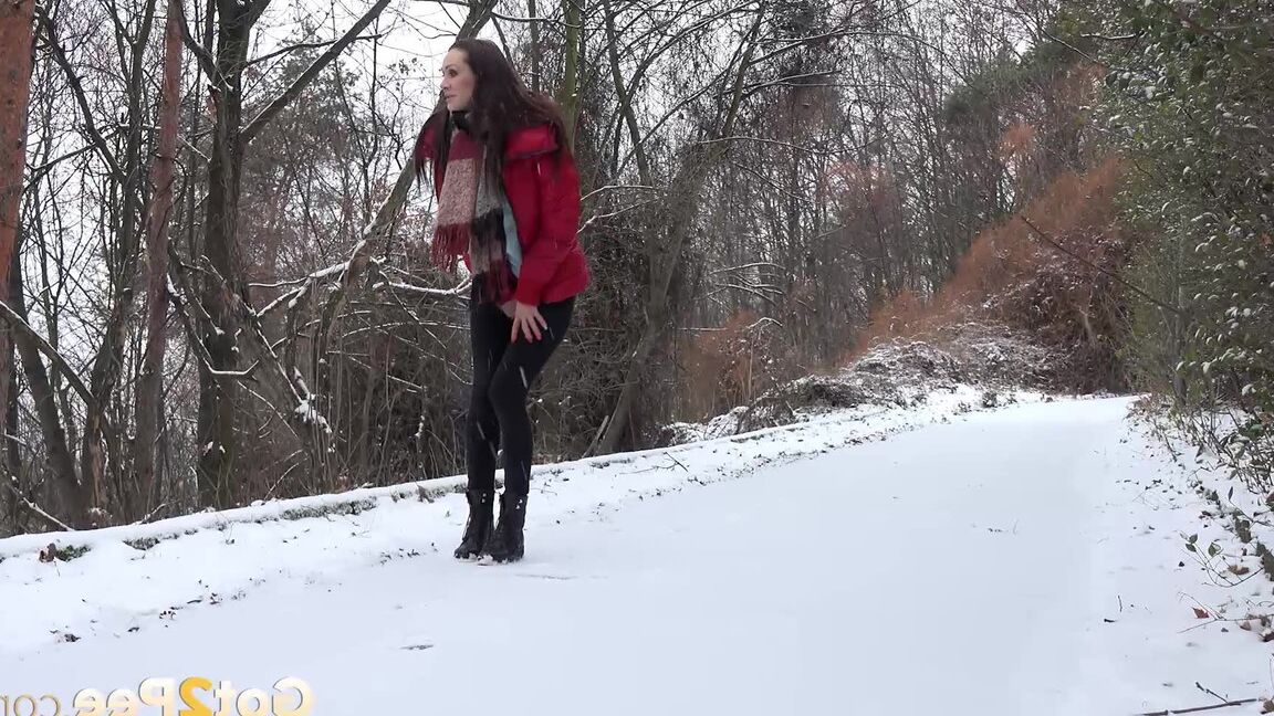 15P Cynthia Vellons melts the snow as she pees outside