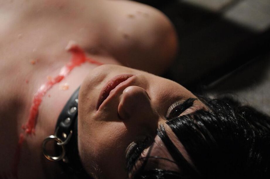 16P Chained and collared female is subjected to painful torture session
