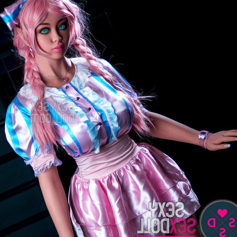 21P Boneca sexual elfa de cabelos rosa e olhos azuis, Ayla, revelando seus peitos enormes e suculentos