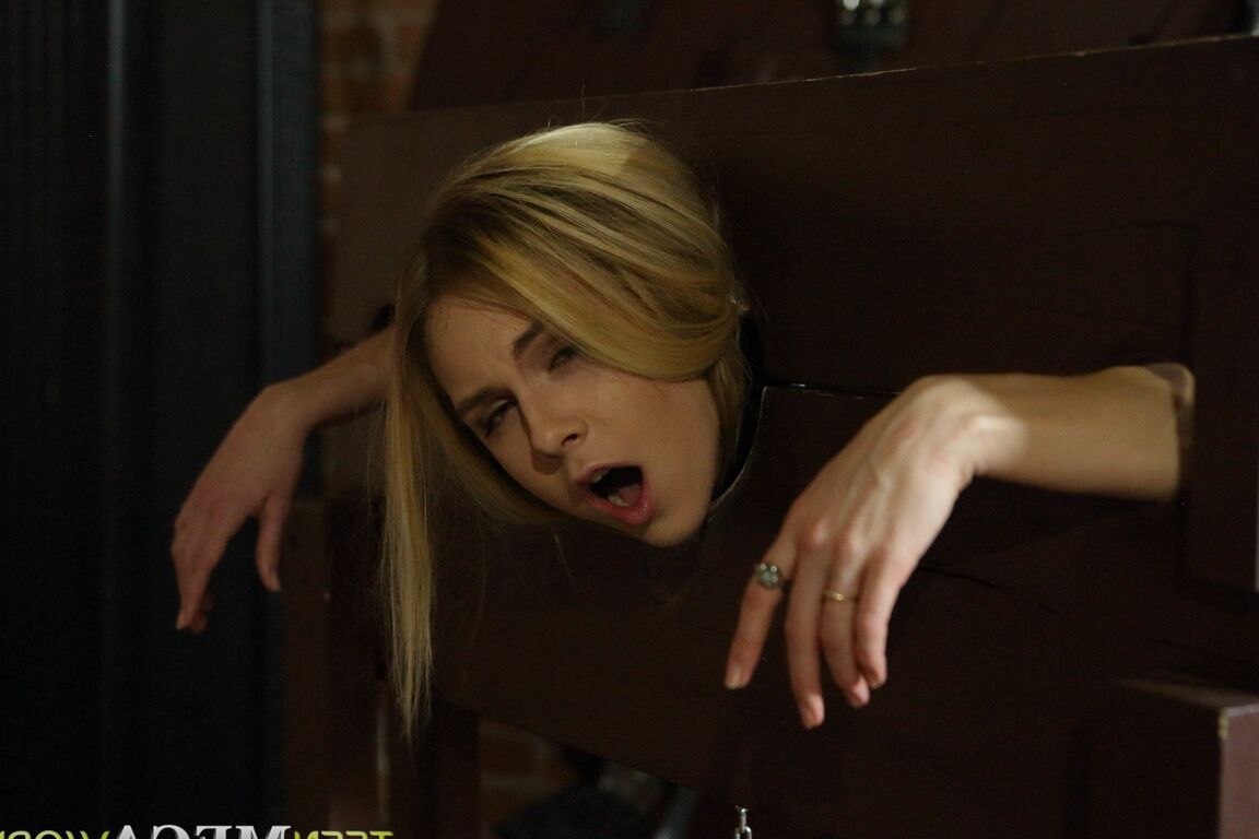 21P Adorable Russian sub Alecia Fox	gets anal toyed while bound & ball-gagged