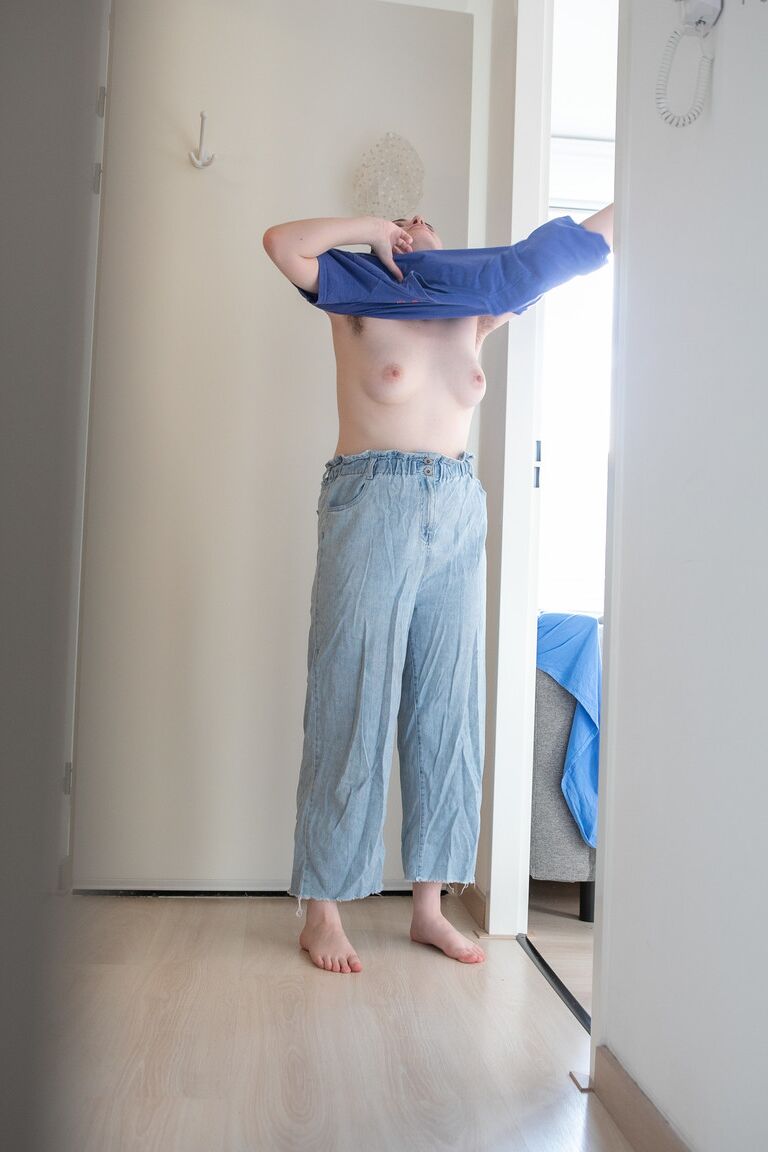 21P Horny Australian amateur Casey Q gets spied on while dressing in her pajamas
