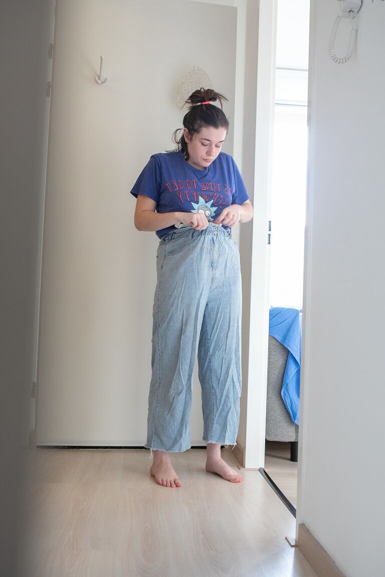 21P Horny Australian amateur Casey Q gets spied on while dressing in her pajamas