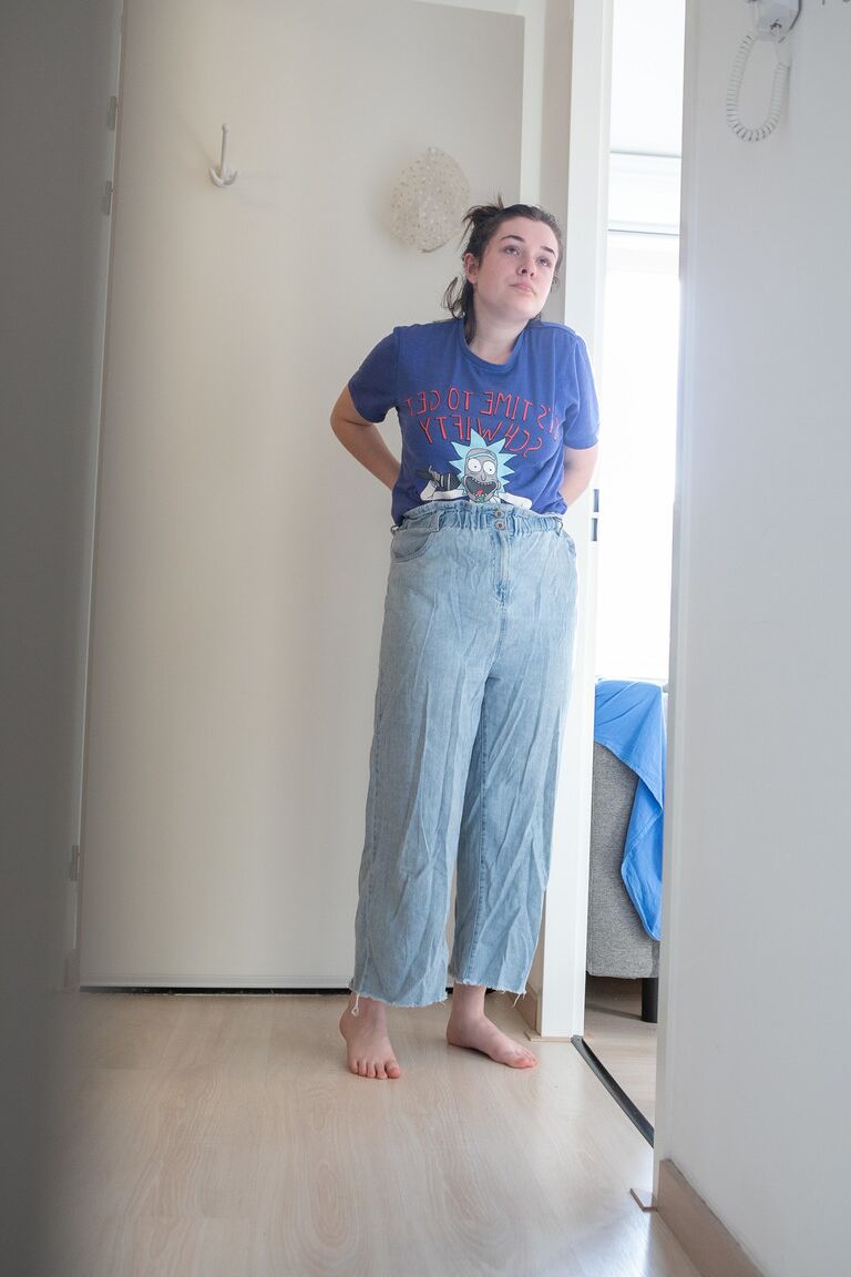 21P Horny Australian amateur Casey Q gets spied on while dressing in her pajamas