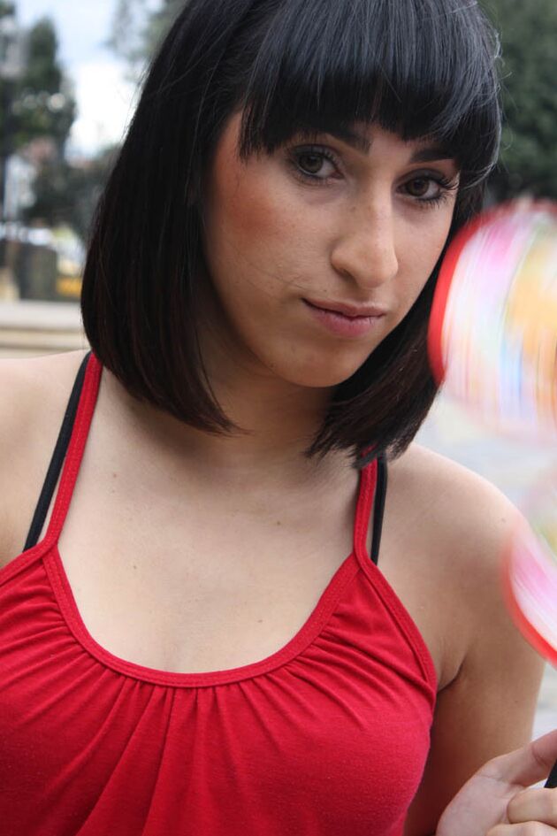 21P Dark haired girl with tight body Isabel Torvos teasing in the bedroom