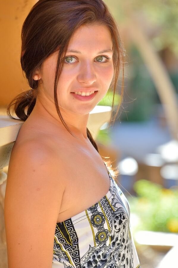 15P Green eyed beauty flashes naked ass in public before toying with veg & fisting