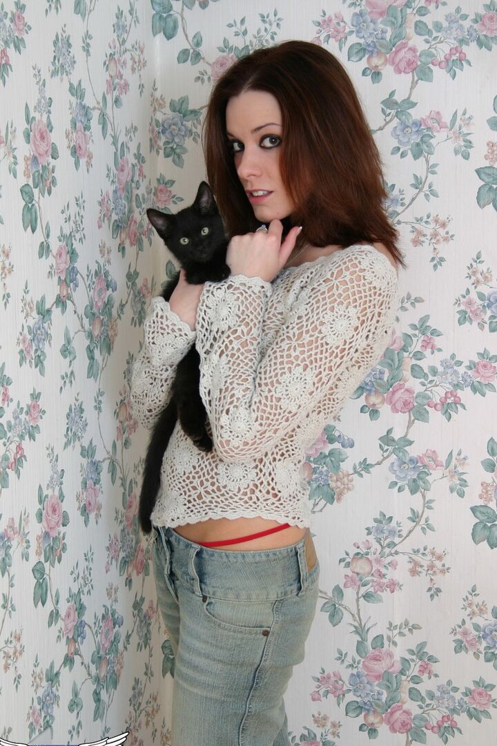 12P Teen first timer Serena removes faded jeans before exposing her firm tits