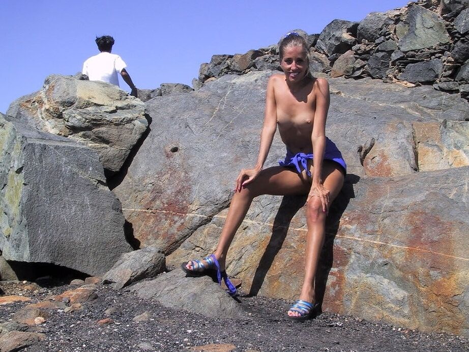 20P MILF Lori Anderson in a bikini in an abandoned building shows her tiny tits