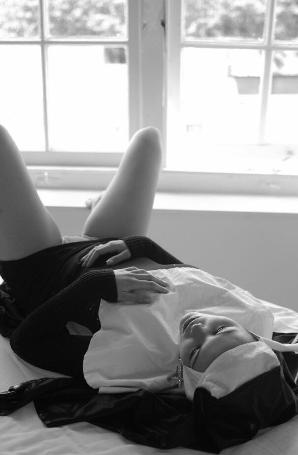 12P Horny nun hikes up her clothes and proceeds to masturbate