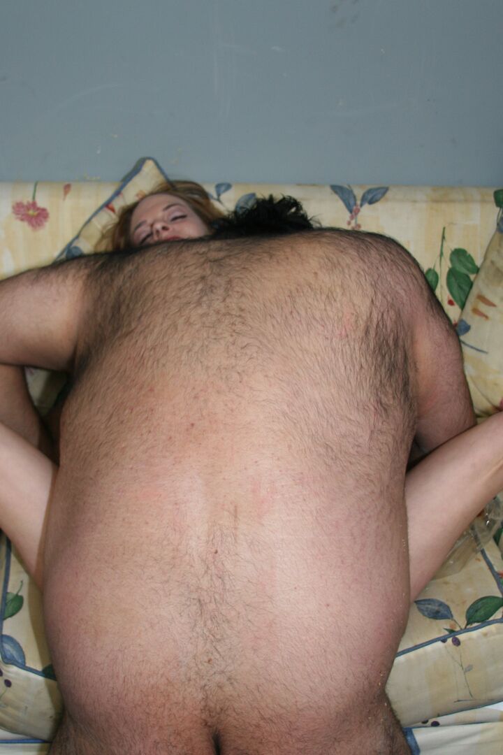 21P Teen with a hot body Crissy Cums gets banged by a fat guy on a couch