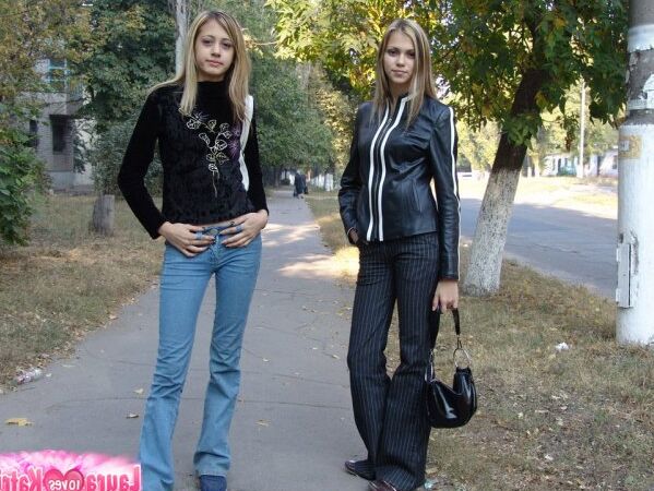 10P Teen lesbians Katrina and Laura hold hands while clothed in public