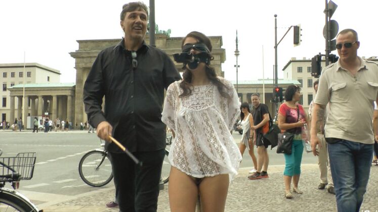 15P Caucasian girl is humiliated and fucked while out in public
