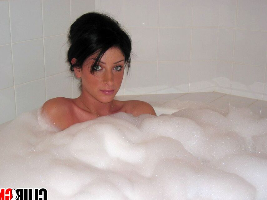 12P Carma grabs her huge tits in the bubble bath