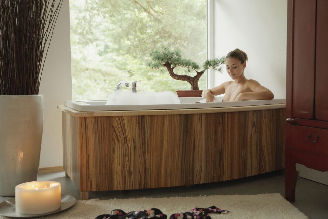 16P Hot assed Ivy strips down to soak in a bubble bath with tiny breasts bare