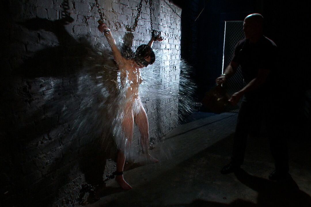 17P Ballgagged and blindfolded Elise Graves endures torture before sucking cock
