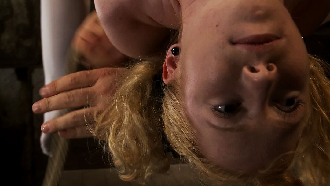 21P Skinny blonde chick Nicki Blue gets tortured while hanging from the ceiling