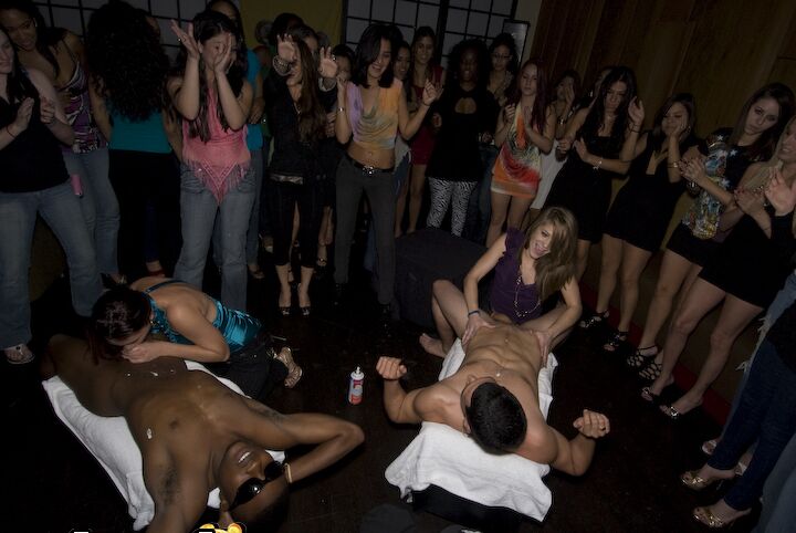 16P Coed girls receive cumshto while partying hard with a stripper