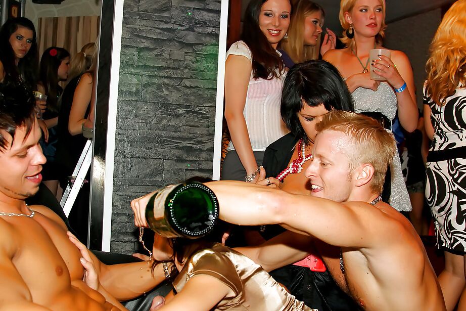 16P Salacious gals going wild and getting dirty at the night club party