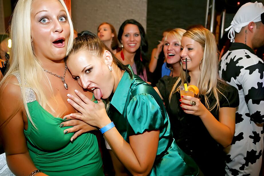 16P Salacious gals going wild and getting dirty at the night club party