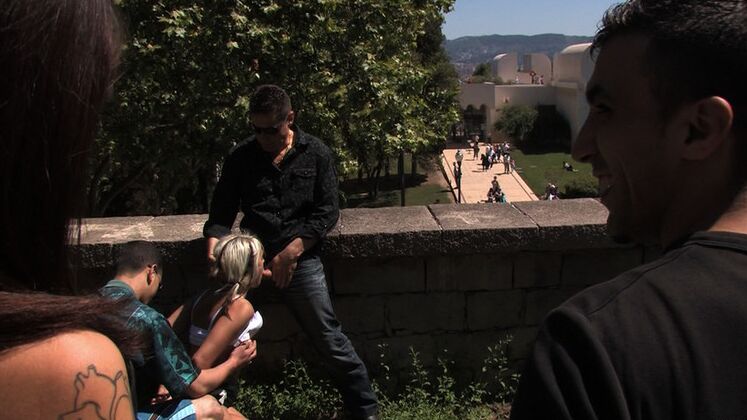 15P Leyla Black gets tied up and fucked in public while strangers fondle her tits