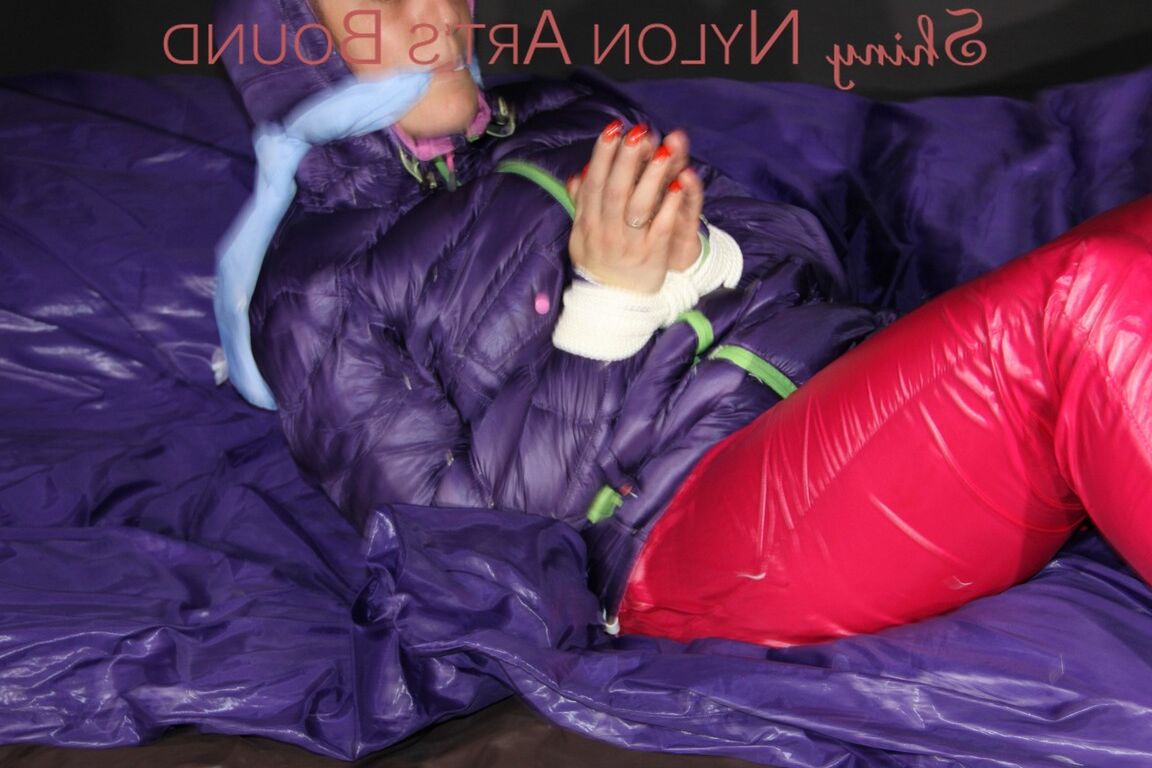 16P Sophie being tied, gagged and hooded with ropes and a clothgag wearing a sexy