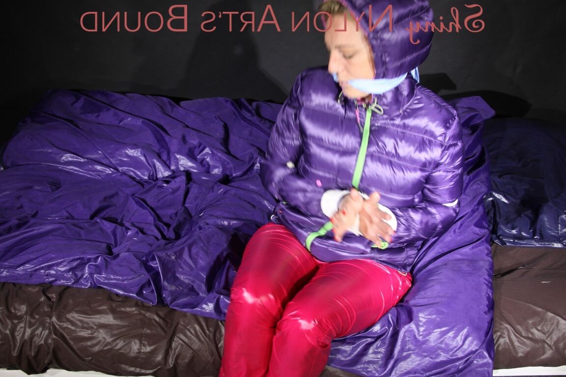 16P Sophie being tied, gagged and hooded with ropes and a clothgag wearing a sexy