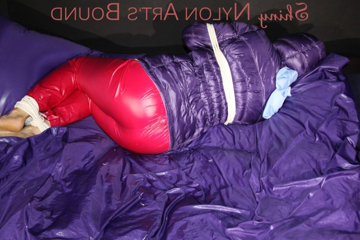 16P Sophie being tied, gagged and hooded with ropes and a clothgag wearing a sexy