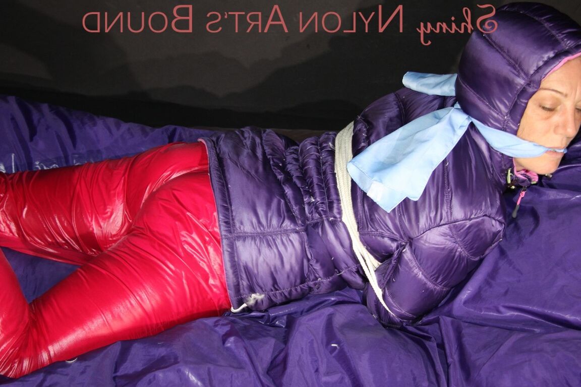 16P Sophie being tied, gagged and hooded with ropes and a clothgag wearing a sexy